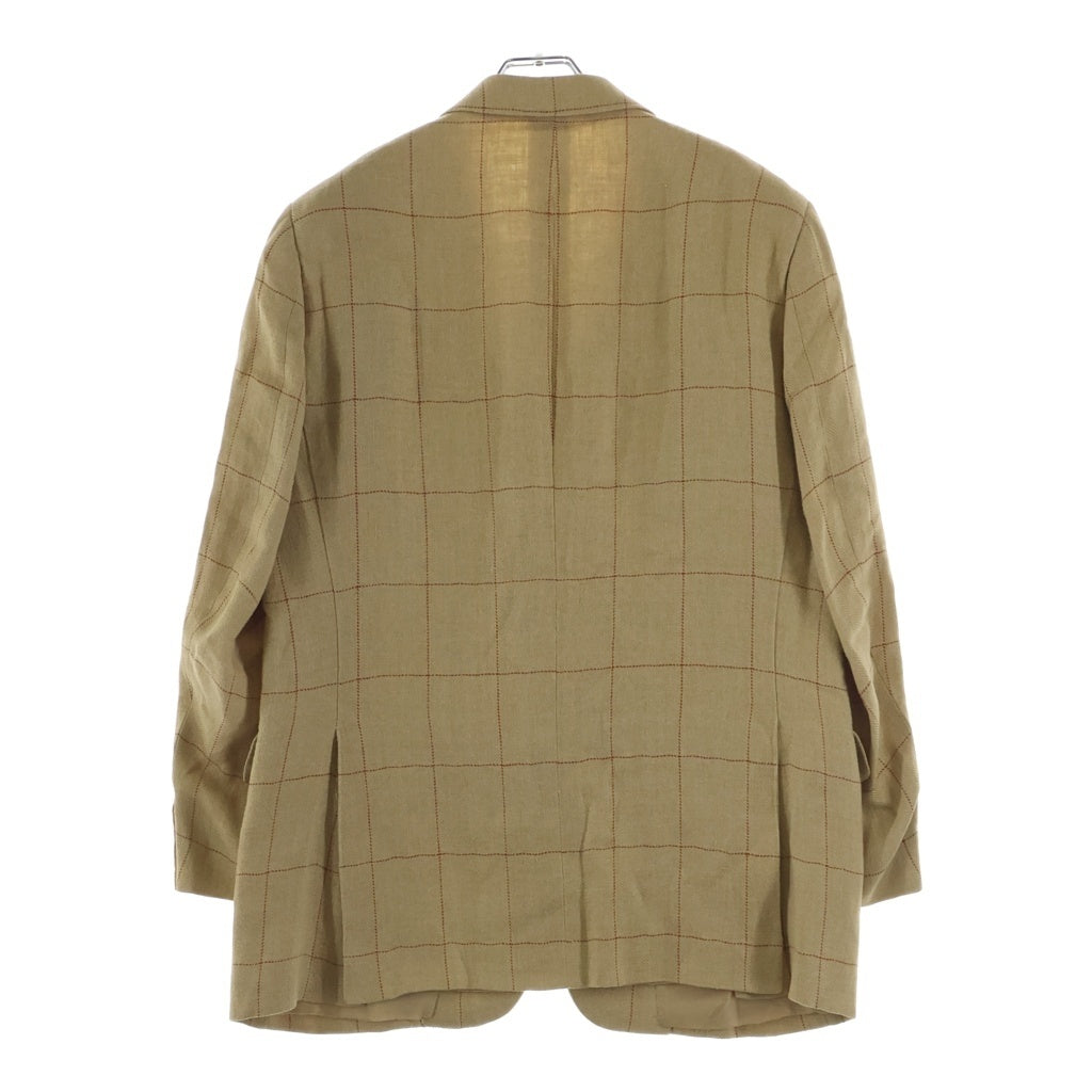HERMES(エルメス) 2000年中期 テーラードウールチェックジャケット ベージュ #52