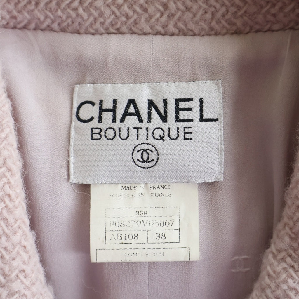 CHANEL(シャネル) 96AW リポア・ココマークボタン ジャケット ライトピンク #38 P08279V05067 レディース
