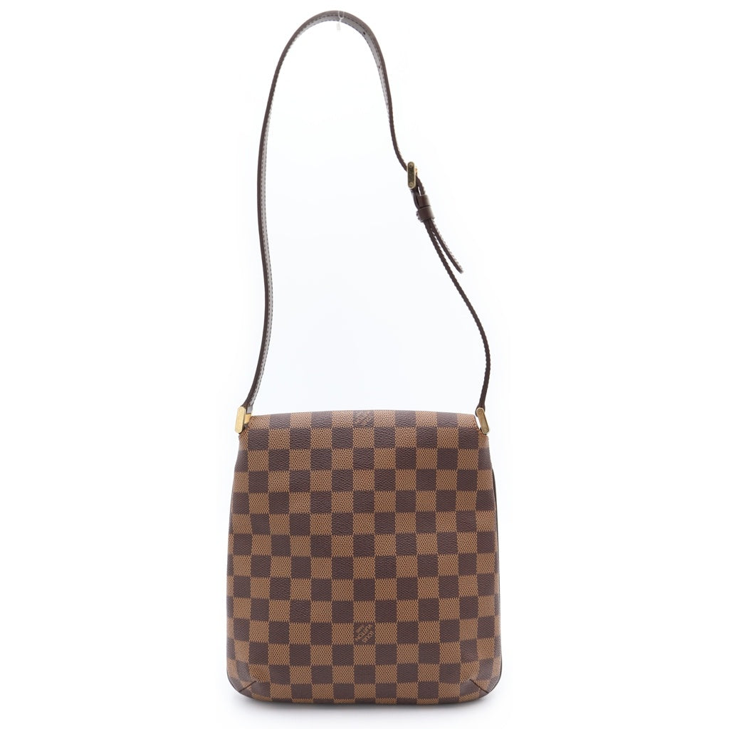 LOUIS VUITTON(ルイヴィトン) ダミエ ミュゼット サルサロング ショルダーバッグ ブラウン レザー×PVC N51300 ゴールド金具 レディース