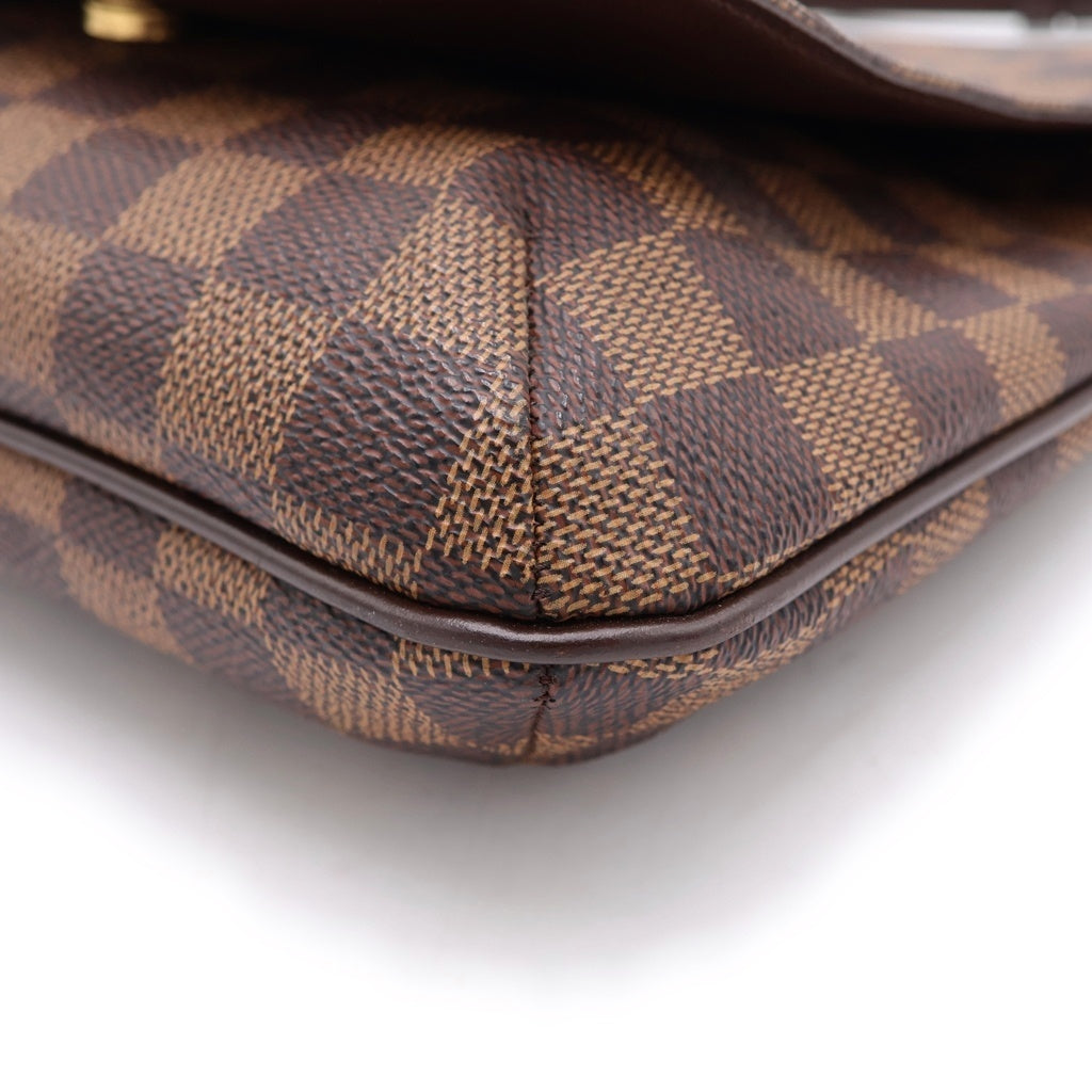 LOUIS VUITTON(ルイヴィトン) ダミエ ミュゼット サルサロング ショルダーバッグ ブラウン レザー×PVC N51300 ゴールド金具 レディース