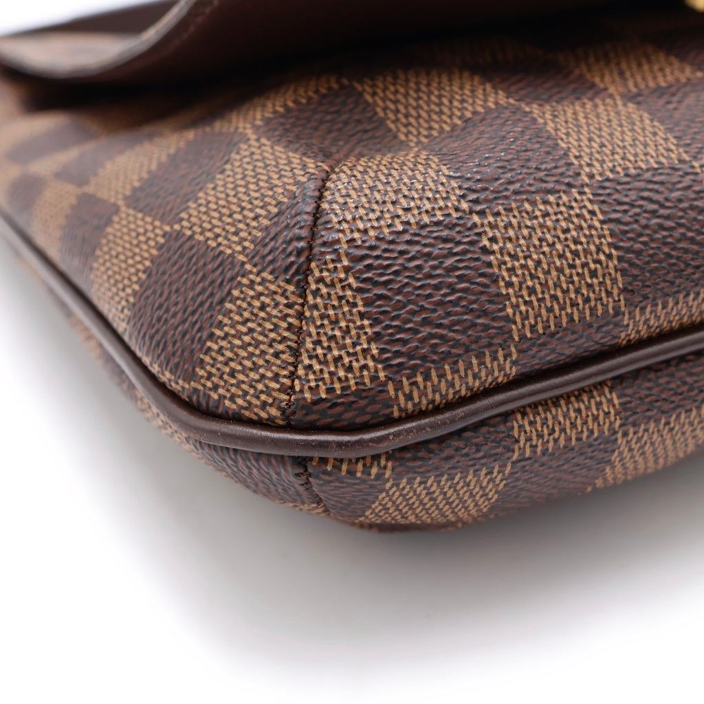 LOUIS VUITTON(ルイヴィトン) ダミエ ミュゼット サルサロング ショルダーバッグ ブラウン レザー×PVC N51300 ゴールド金具 レディース