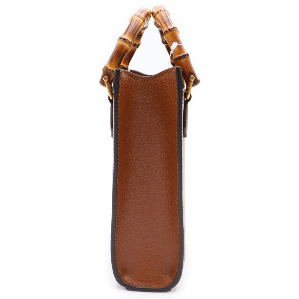 GUCCI(グッチ) ダイアナ ミニ 2WAYショルダーバッグ ミニハンドバッグ ブラウン レザー 739079 ゴールド金具 レディース