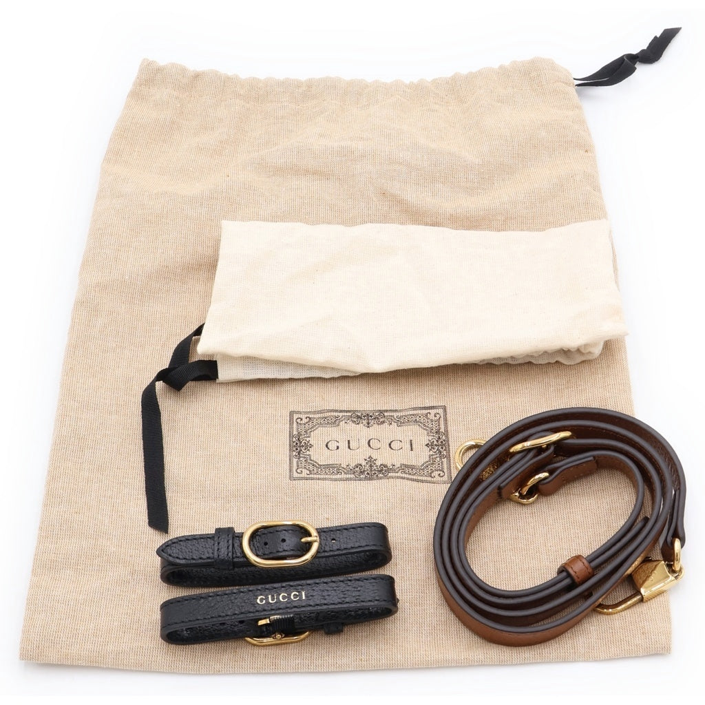 GUCCI(グッチ) ダイアナ ミニ 2WAYショルダーバッグ ミニハンドバッグ ブラウン レザー 739079 ゴールド金具 レディース