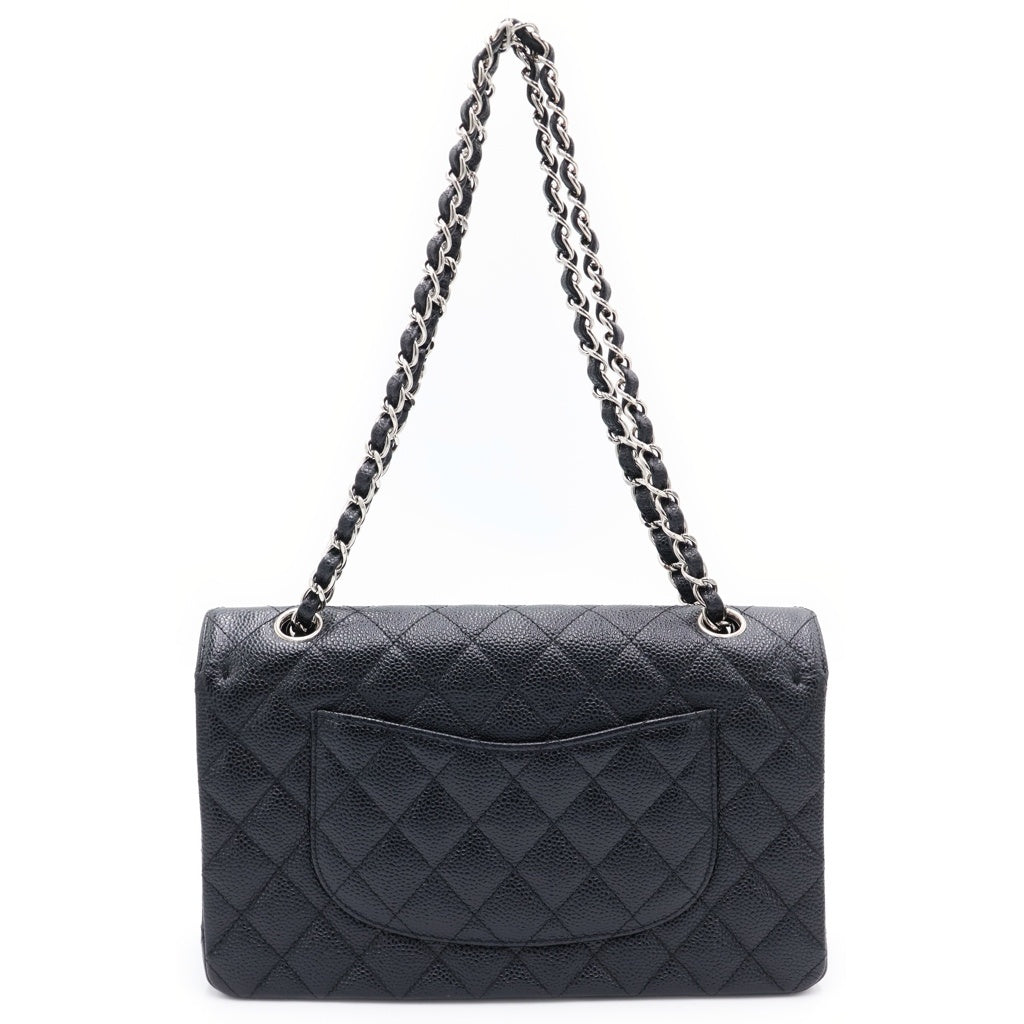 CHANEL(シャネル) マトラッセ25 Wフラップ Wチェーンショルダーバッグ キャビアスキン ブラック 18番台 レディース