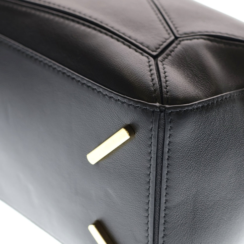 LOEWE(ロエベ) パズルバッグ スモール 2WAYハンドバッグ ショルダーバッグ ブラック レザー ゴールド金具 レディース