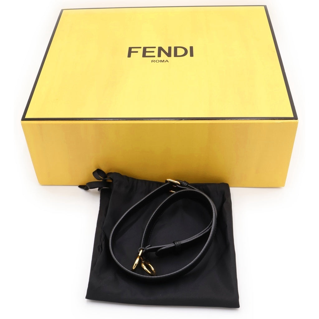 FENDI(フェンディ) ピーカブー ミディアム レギュラー ハンド ショルダーバッグ ファー レザー ズッカ柄 ブラウン レディース