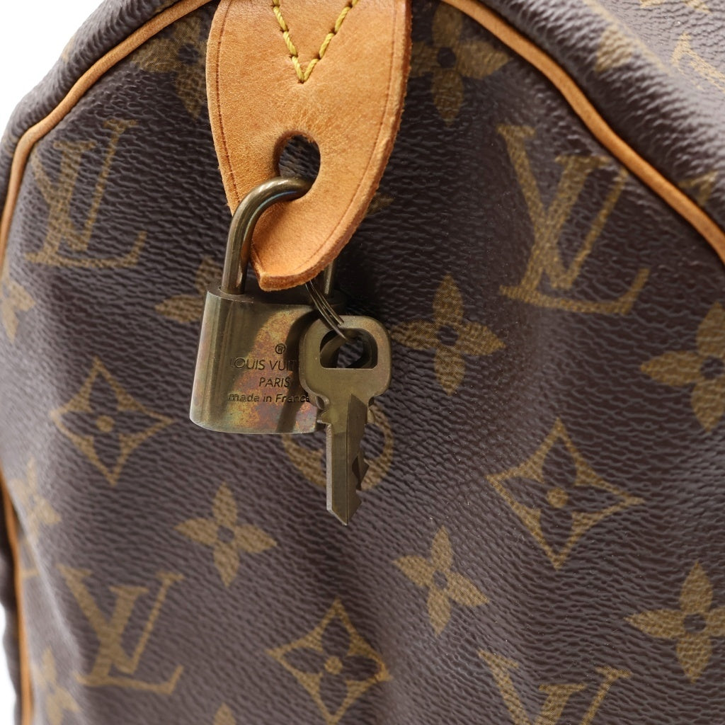 LOUIS VUITTON(ルイヴィトン) モノグラム スピーディー30 ハンドバッグ ボストンバッグ ブラウン レザー×PVC M41526 ゴールド金具 レディース