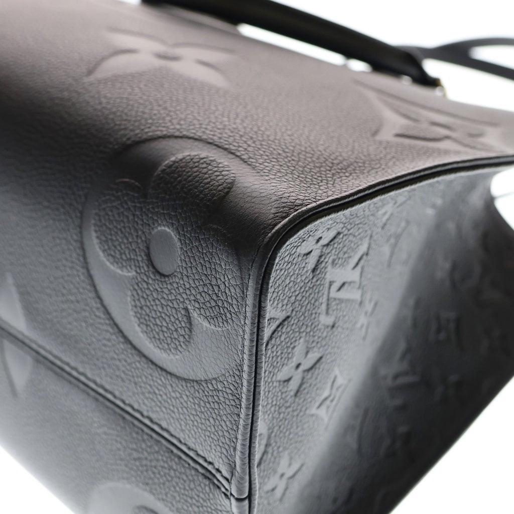 LOUIS VUITTON(ルイヴィトン) モノグラムアンプラント オンザゴーMM ハンドバッグ ブラック レザー M45595 ゴールド金具 レディース