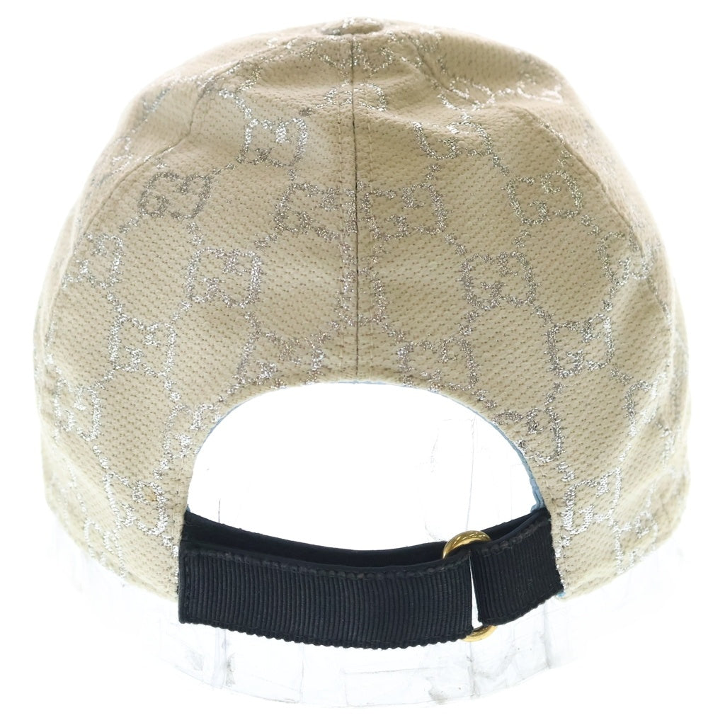 GUCCI(グッチ) GGラメ ベースボールキャップ アイボリー×シルバー キャンバス 631953 レディース