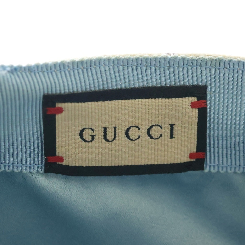 GUCCI(グッチ) GGラメ ベースボールキャップ アイボリー×シルバー キャンバス 631953 レディース