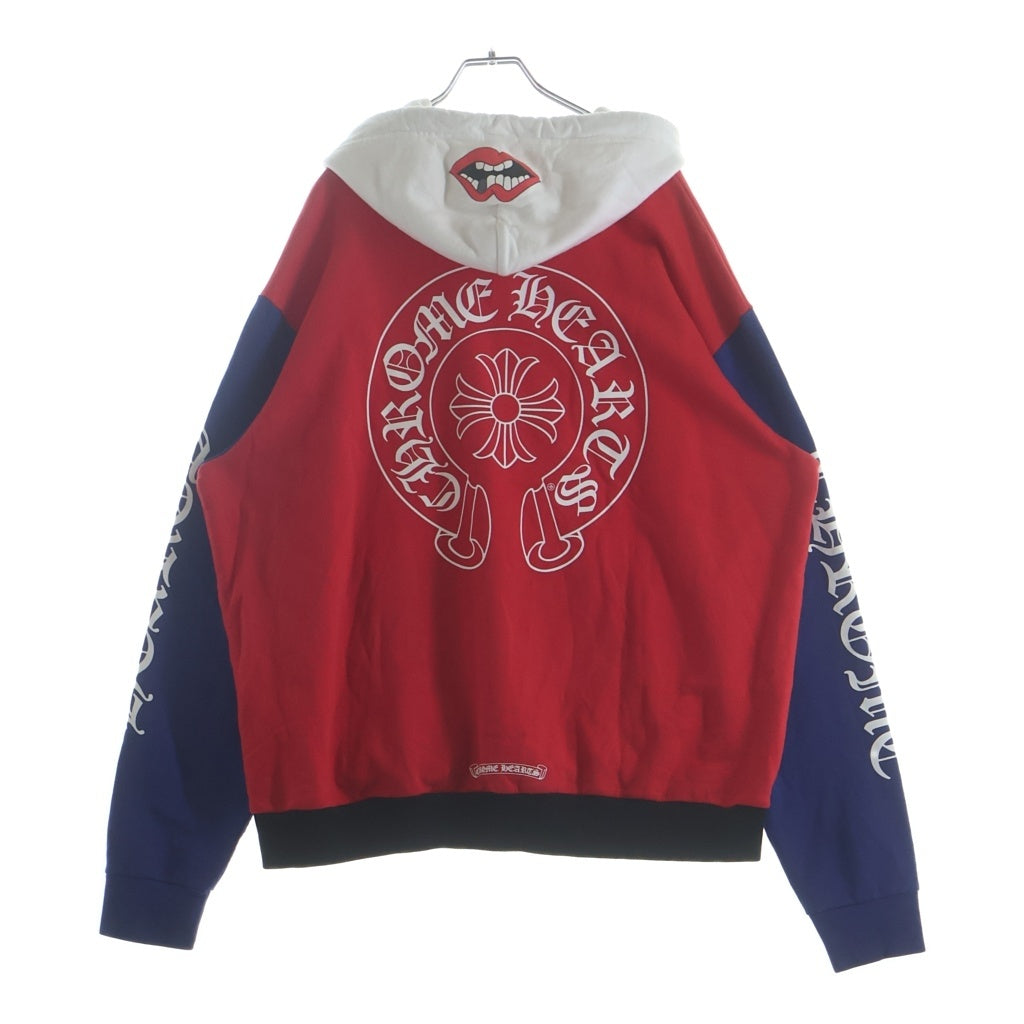 CHROME HEARTS(クロムハーツ) MATTY BOY PPO HD CHOMPER PLVR MATTY BOY トリコロールチョンパープルオーバーパーカー フーディー レッド/ブルー