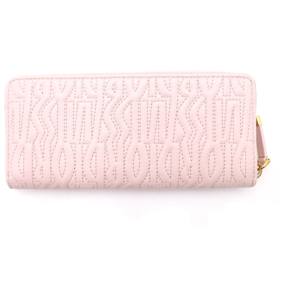 Christian Dior(クリスチャンディオール) ミスディオール ロゴプレート レザー ラウンドファスナー ロングウォレット 長財布 ピンク レディース