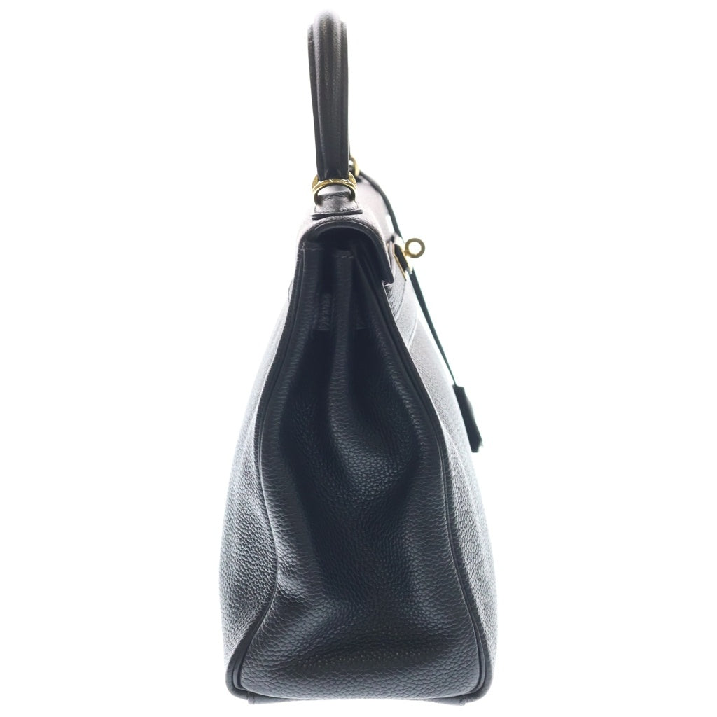 HERMES(エルメス) ケリー32 フィヨルド ゴールド金具 □G刻印 2WAY ハンドバッグ ショルダーバッグ ノワール ブラック レディース