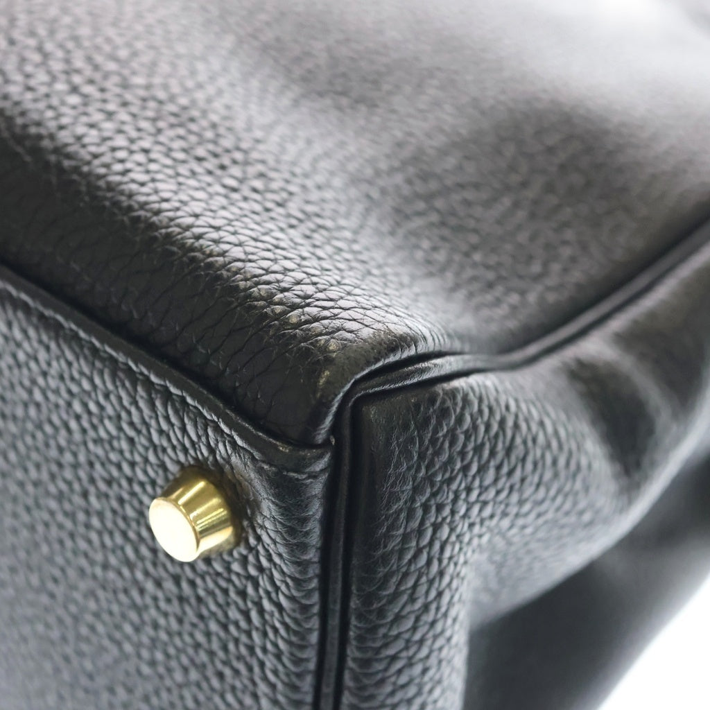 HERMES(エルメス) ケリー32 フィヨルド ゴールド金具 □G刻印 2WAY ハンドバッグ ショルダーバッグ ノワール ブラック レディース