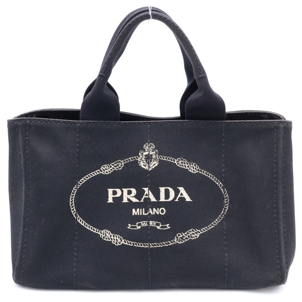 PRADA(プラダ) カナパM キャンバス 2WAY ハンドバッグ ショルダーバッグ ブラック レディース