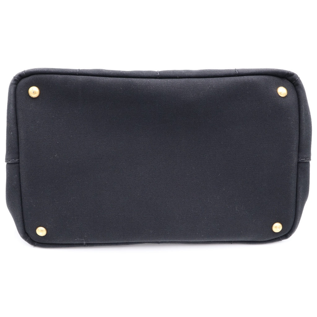 PRADA(プラダ) カナパM キャンバス 2WAY ハンドバッグ ショルダーバッグ ブラック レディース