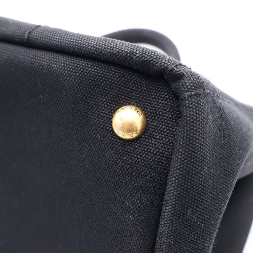 PRADA(プラダ) カナパM キャンバス 2WAY ハンドバッグ ショルダーバッグ ブラック レディース