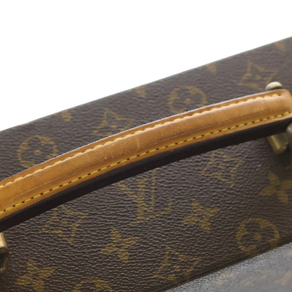 LOUIS VUITTON(ルイヴィトン) モノグラム クラッシャー ハンドバッグ トランク ビジネスバッグ ブラウン PVCレザー M53122 ゴールド金具 レディース