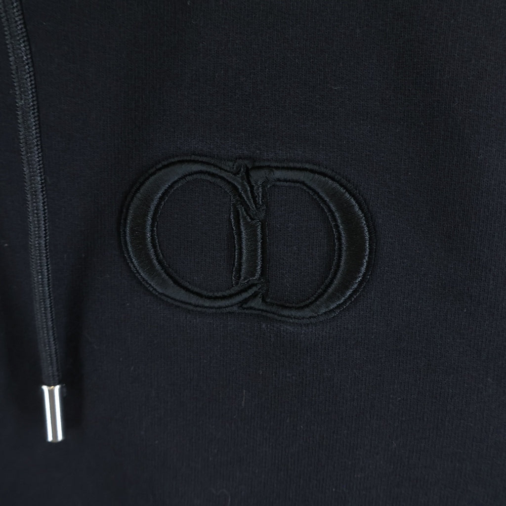 DIOR(ディオール) CD ロゴ刺繍 プルオーバー スウェットパーカー フーディー ブラック 113J698A0531
