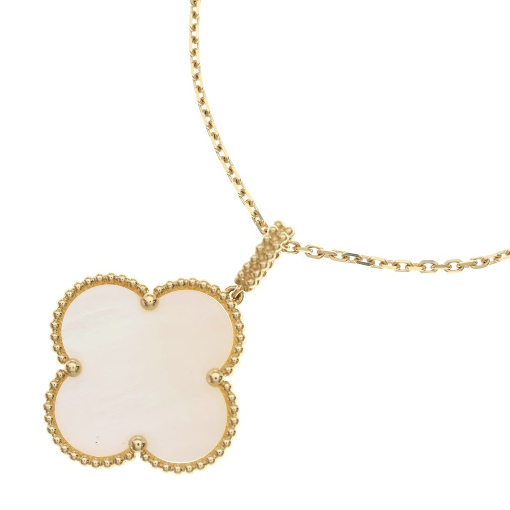 Van Cleef & Arpels(ヴァンクリーフアンドアーペル) マジックアルハンブラ 1モチーフ マザーオブパール ロングネックレス ペンダント チェーン イエローゴールド Au750YG VCAR049L00 レディース