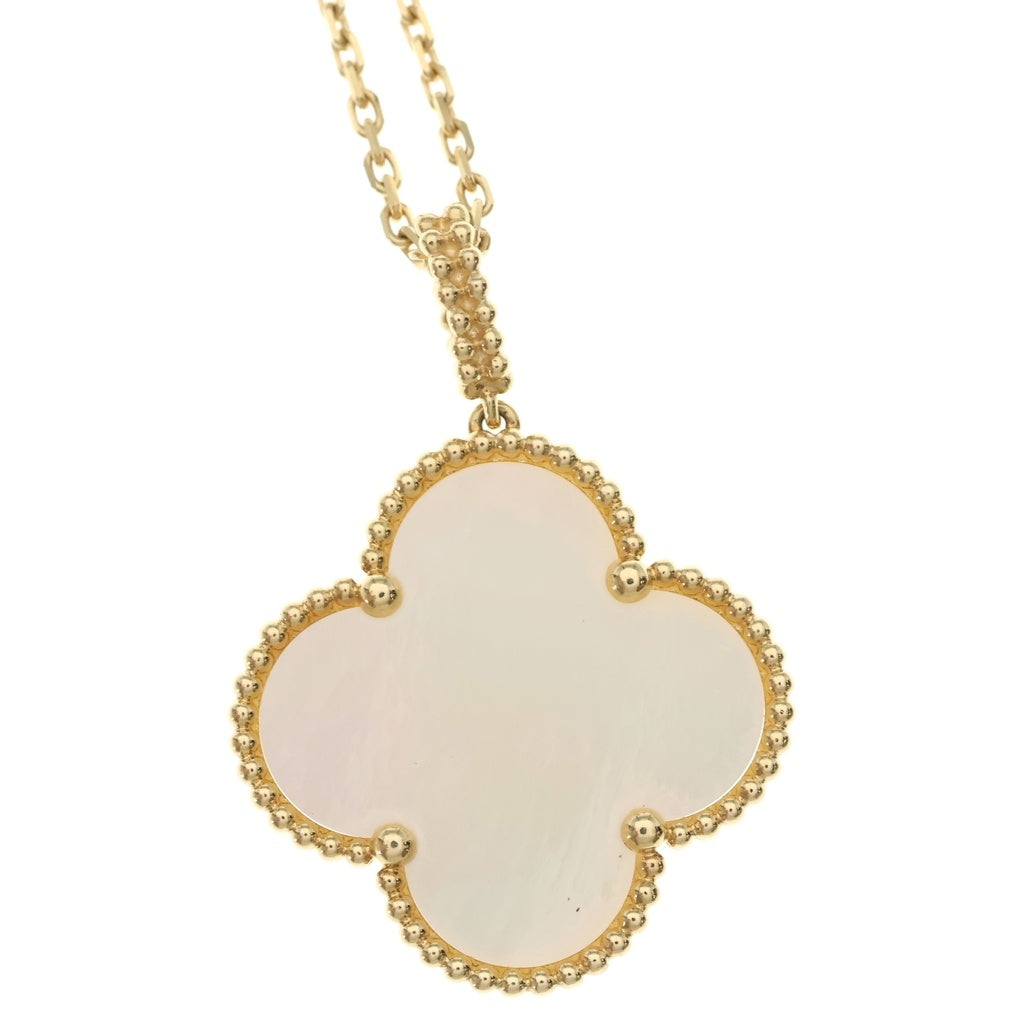 Van Cleef & Arpels(ヴァンクリーフアンドアーペル) マジックアルハンブラ 1モチーフ マザーオブパール ロングネックレス ペンダント チェーン イエローゴールド Au750YG VCAR049L00 レディース