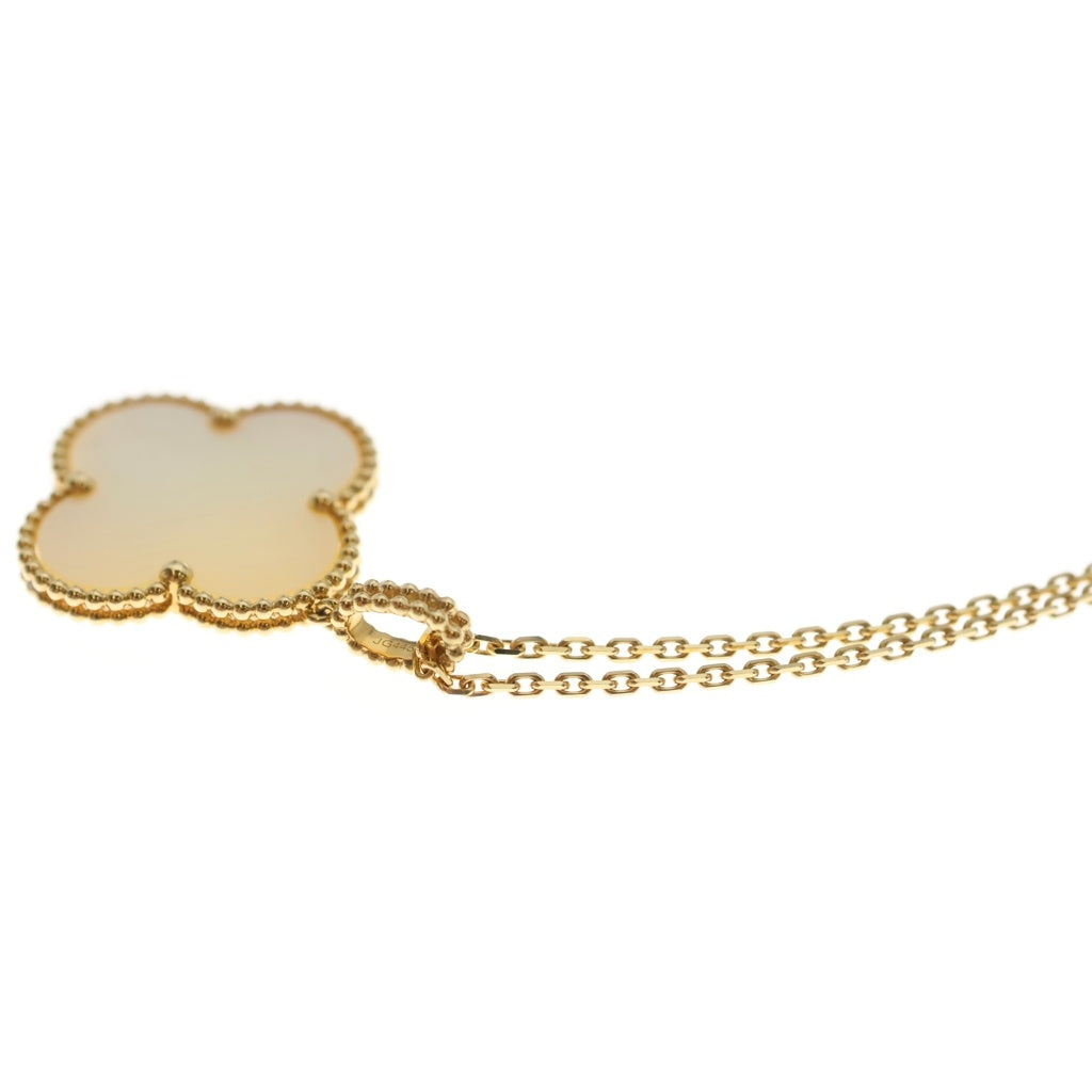 Van Cleef & Arpels(ヴァンクリーフアンドアーペル) マジックアルハンブラ 1モチーフ マザーオブパール ロングネックレス ペンダント チェーン イエローゴールド Au750YG VCAR049L00 レディース