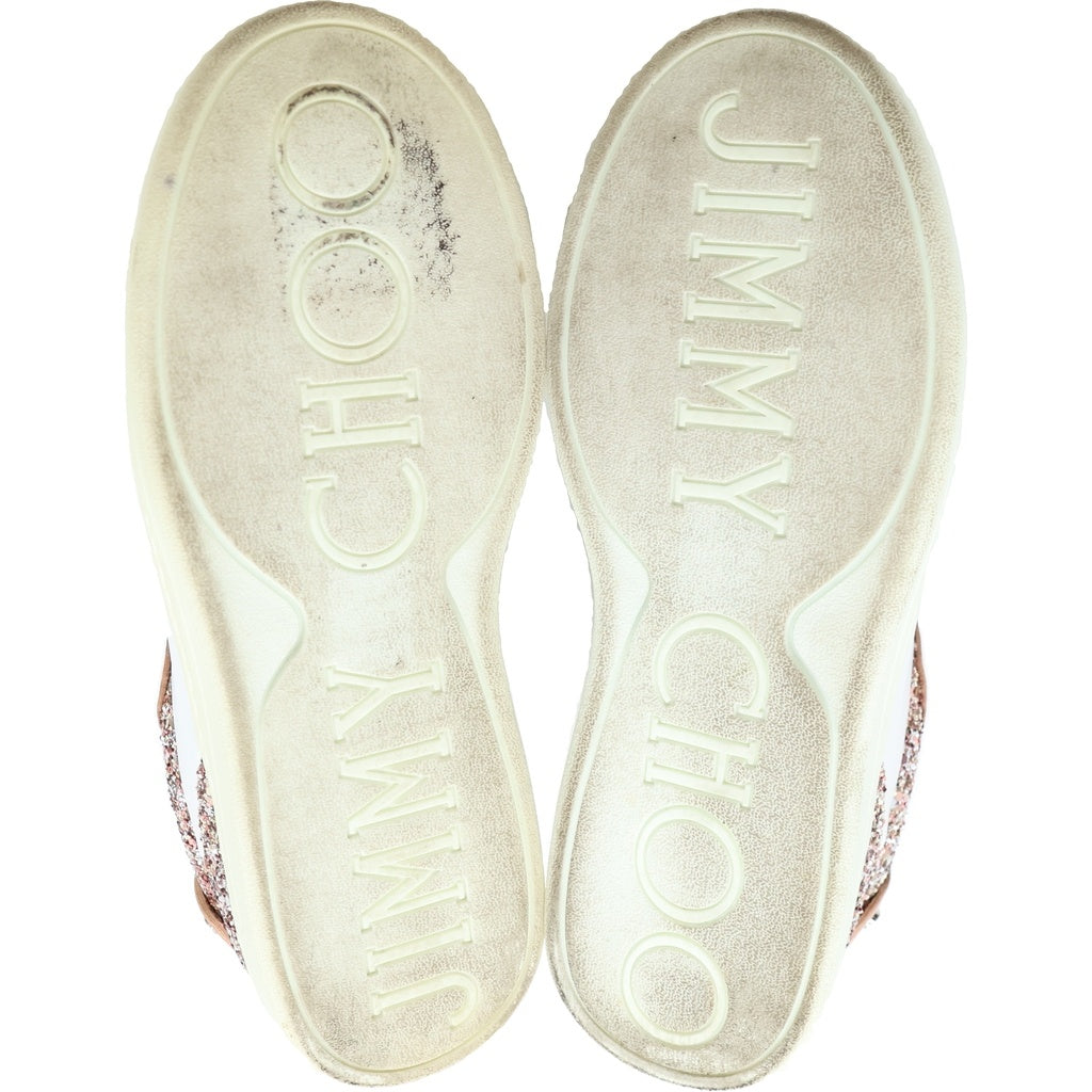 JIMMY CHOO(ジミーチュウ) ROME/F レザー ローカットスニーカー ホワイト×ピンク #36 レディース