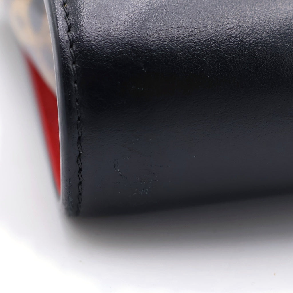 CHRISTIAN LOUBOUTIN(クリスチャンルブタン) パロマ クラッチ スタッズ チェーンショルダーバッグ ブラック レザー ゴールド金具 レディース