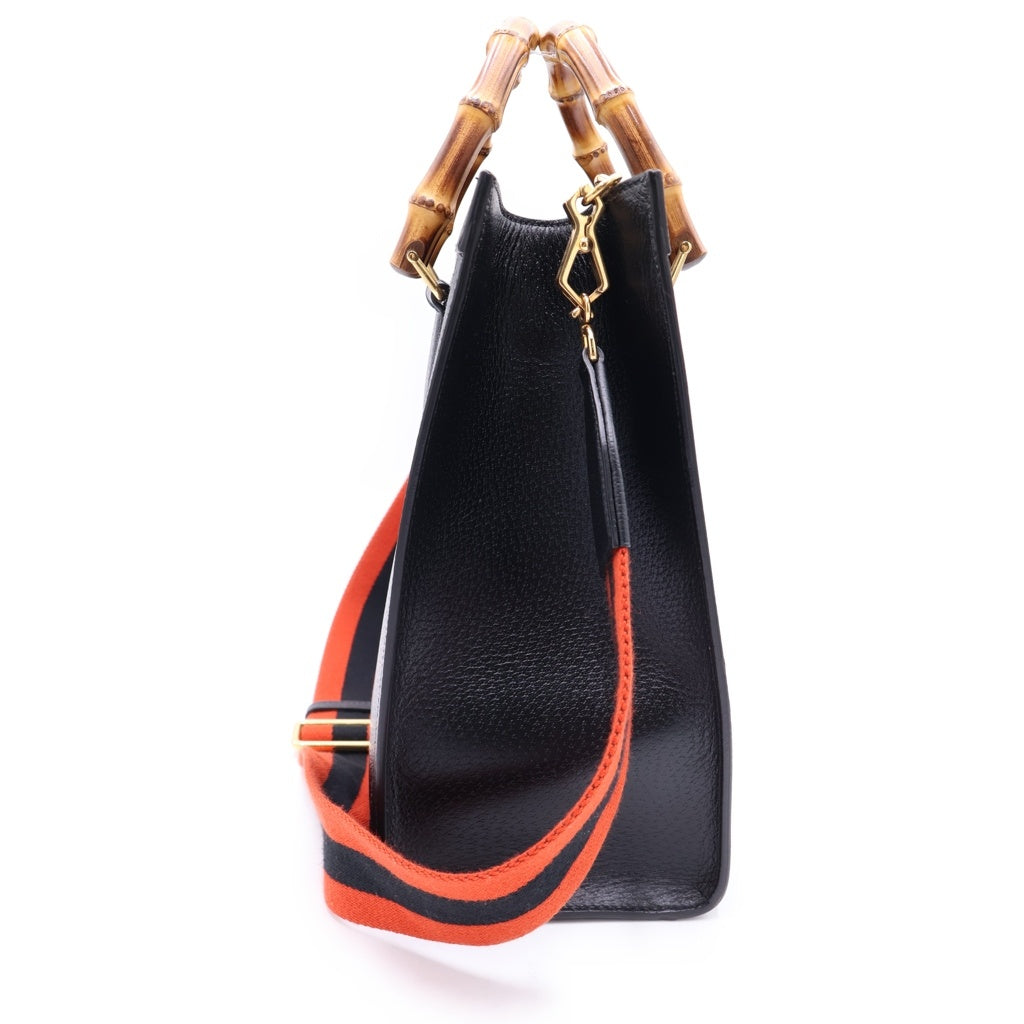 GUCCI(グッチ) ダイアナ ミディアム バンブー レザー 2WAY ハンドバッグ トートバッグ ショルダーバッグ ブラック 678842 レディース