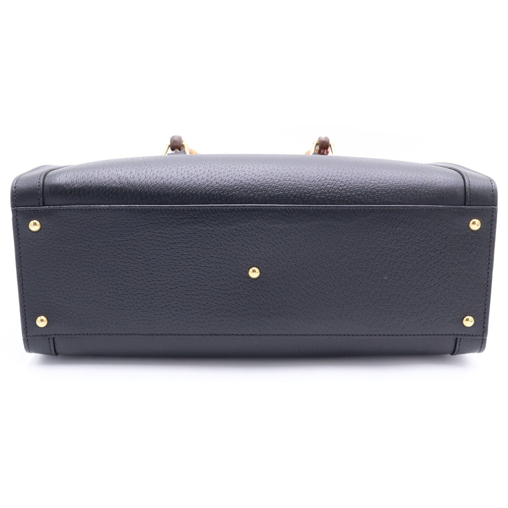GUCCI(グッチ) ダイアナ ミディアム バンブー レザー 2WAY ハンドバッグ トートバッグ ショルダーバッグ ブラック 678842 レディース