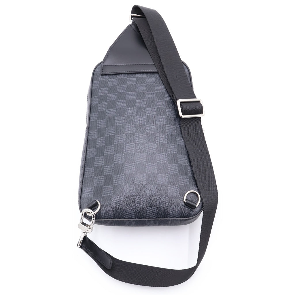LOUIS VUITTON(ルイヴィトン) ダミエ グラフィット アヴェニュースリングバッグ ウエストバッグ ショルダーバッグ ボディバッグ ブラック レザー×PVC N45302 シルバー金具 レディース