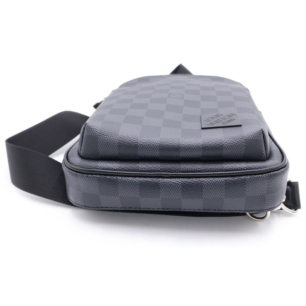 LOUIS VUITTON(ルイヴィトン) ダミエ グラフィット アヴェニュースリングバッグ ウエストバッグ ショルダーバッグ ボディバッグ ブラック レザー×PVC N45302 シルバー金具 レディース