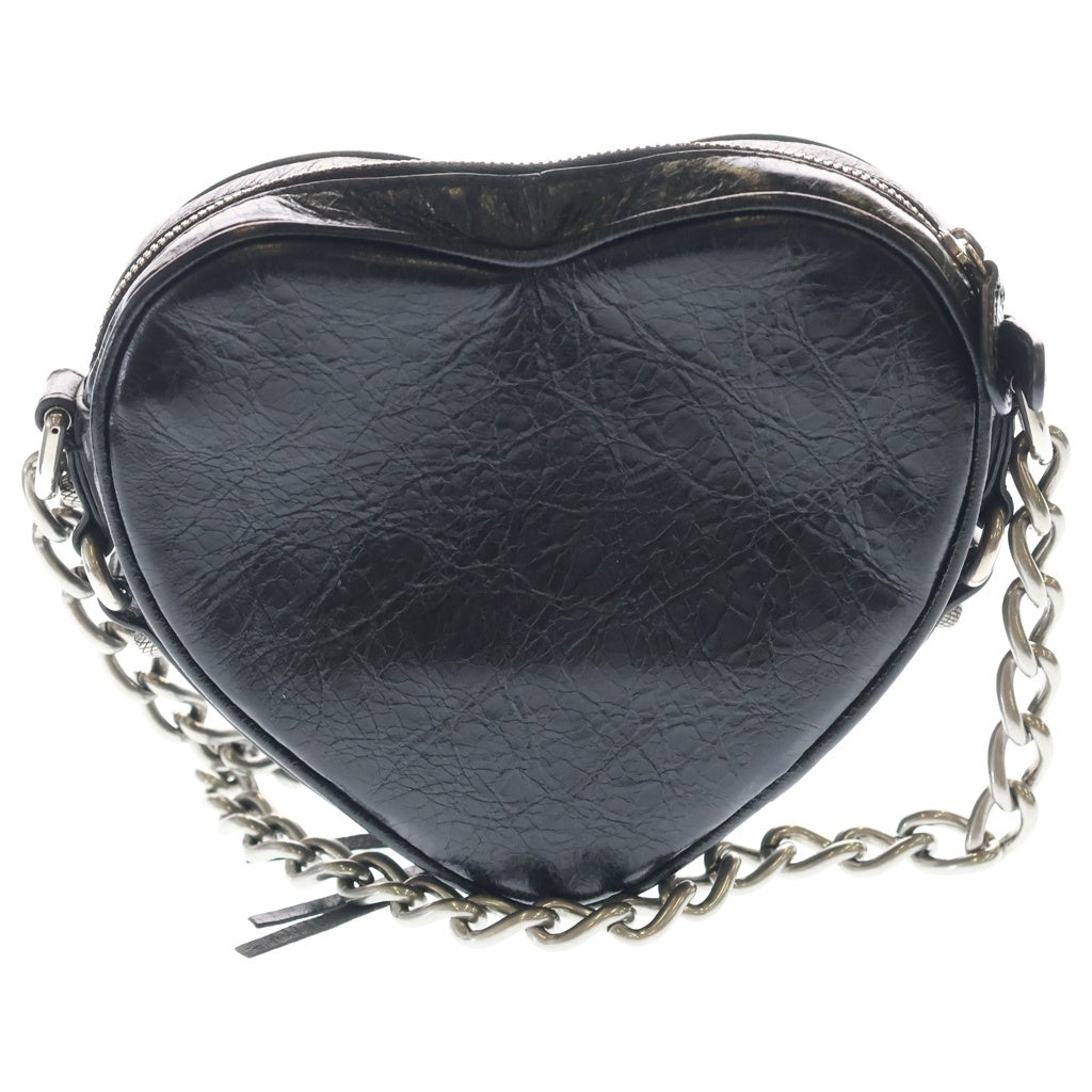 BALENCIAGA(バレンシアガ) ル カゴール チェーンショルダーバッグ ハート ブラック レザー 722781 シルバー金具 レディース