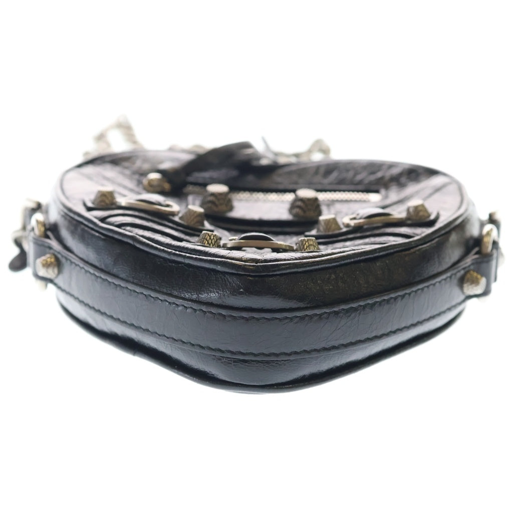 BALENCIAGA(バレンシアガ) ル カゴール チェーンショルダーバッグ ハート ブラック レザー 722781 シルバー金具 レディース