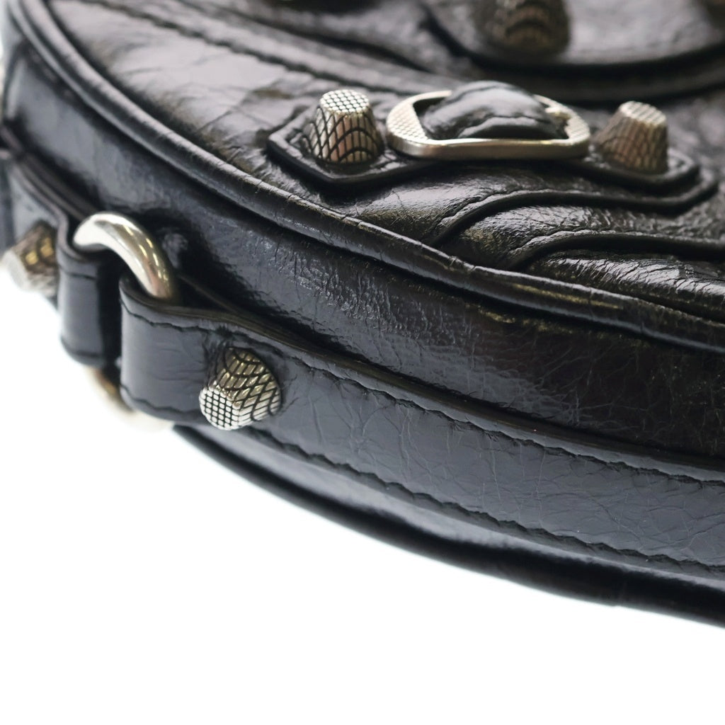 BALENCIAGA(バレンシアガ) ル カゴール チェーンショルダーバッグ ハート ブラック レザー 722781 シルバー金具 レディース