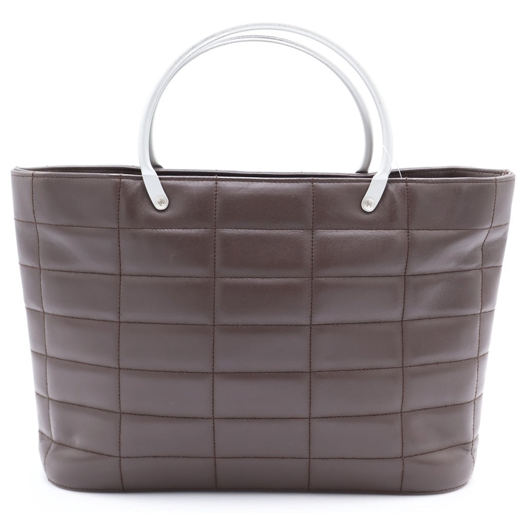 CHANEL(シャネル) チョコバー ハンドバッグ ミニトートバッグ ブラウン レザー シルバー金具 レディース