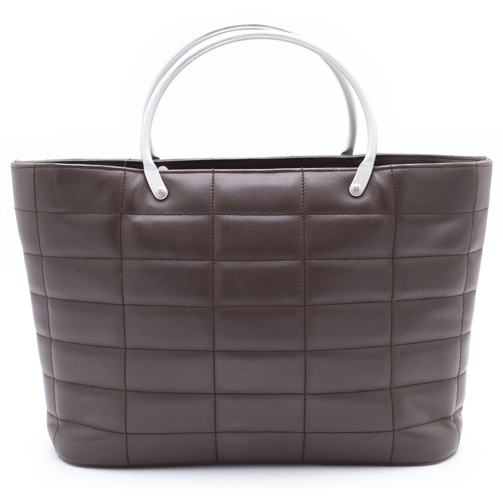 CHANEL(シャネル) チョコバー ハンドバッグ ミニトートバッグ ブラウン レザー シルバー金具 レディース