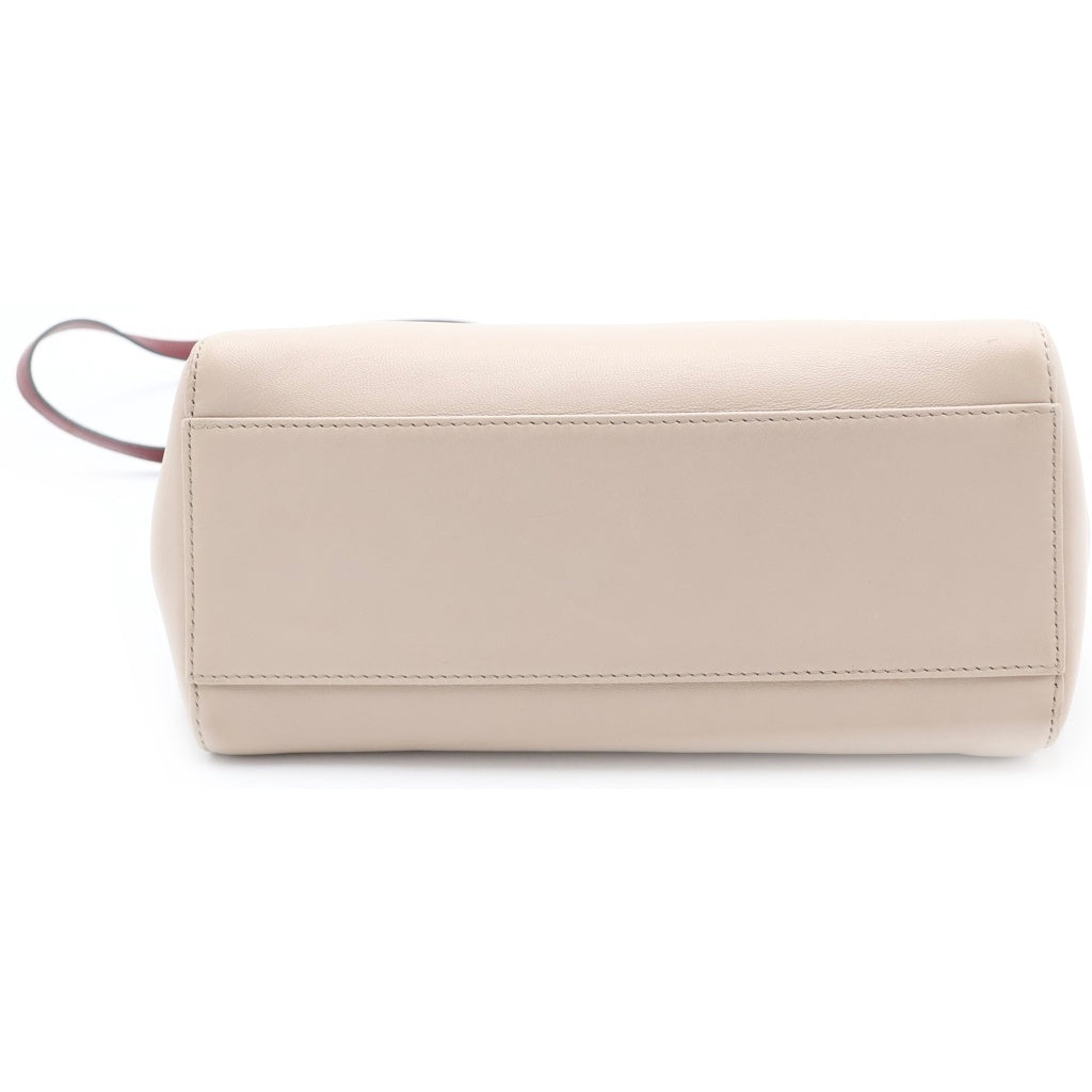 FENDI(フェンディ) ピーカーブーICU ミニ 2WAYショルダーバッグ ハンドバッグ ベージュ×レッド レザー ゴールド金具 レディース