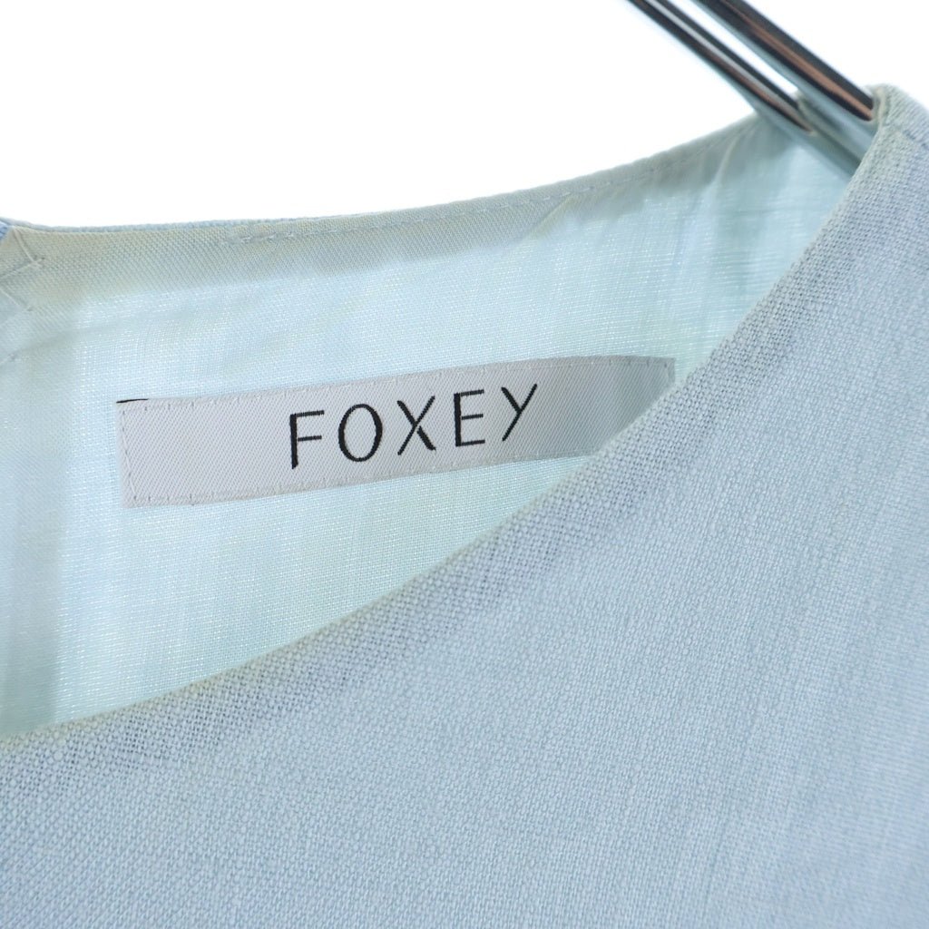 FOXEY(フォクシー) Summer Dream リネンカットワーク刺繍ドレス サマードリーム フレア ワンピース ライトブルー 38365-SOFN447TF レディース
