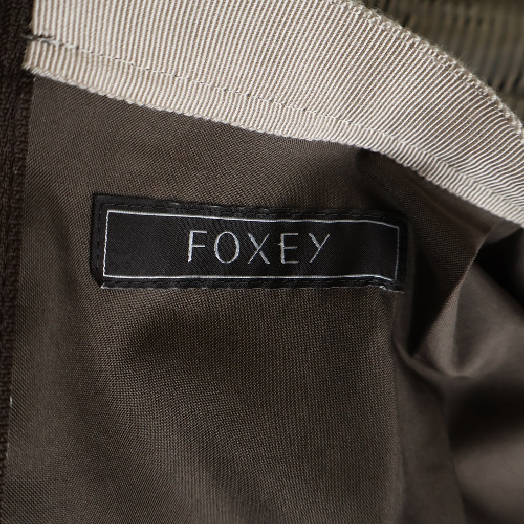 FOXEY(フォクシー) プリーツ総柄フレアスカート レーヨン ナイロン グレー 36182-ASFG07T レディース