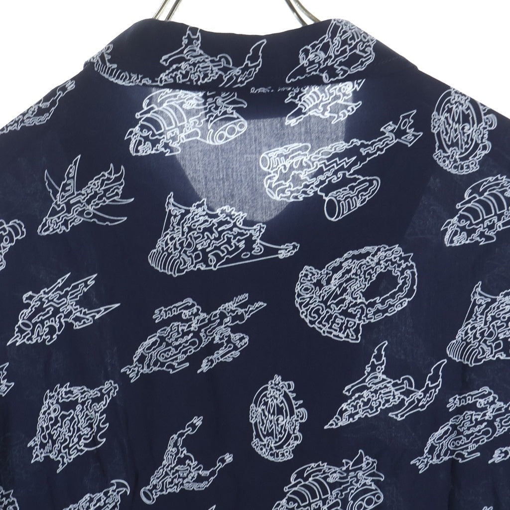 MONCLER(モンクレール) 23SS SPACE MONDUCK Short SLEEVE SHIRT レーヨン 半袖シャツ #XL ネイビー