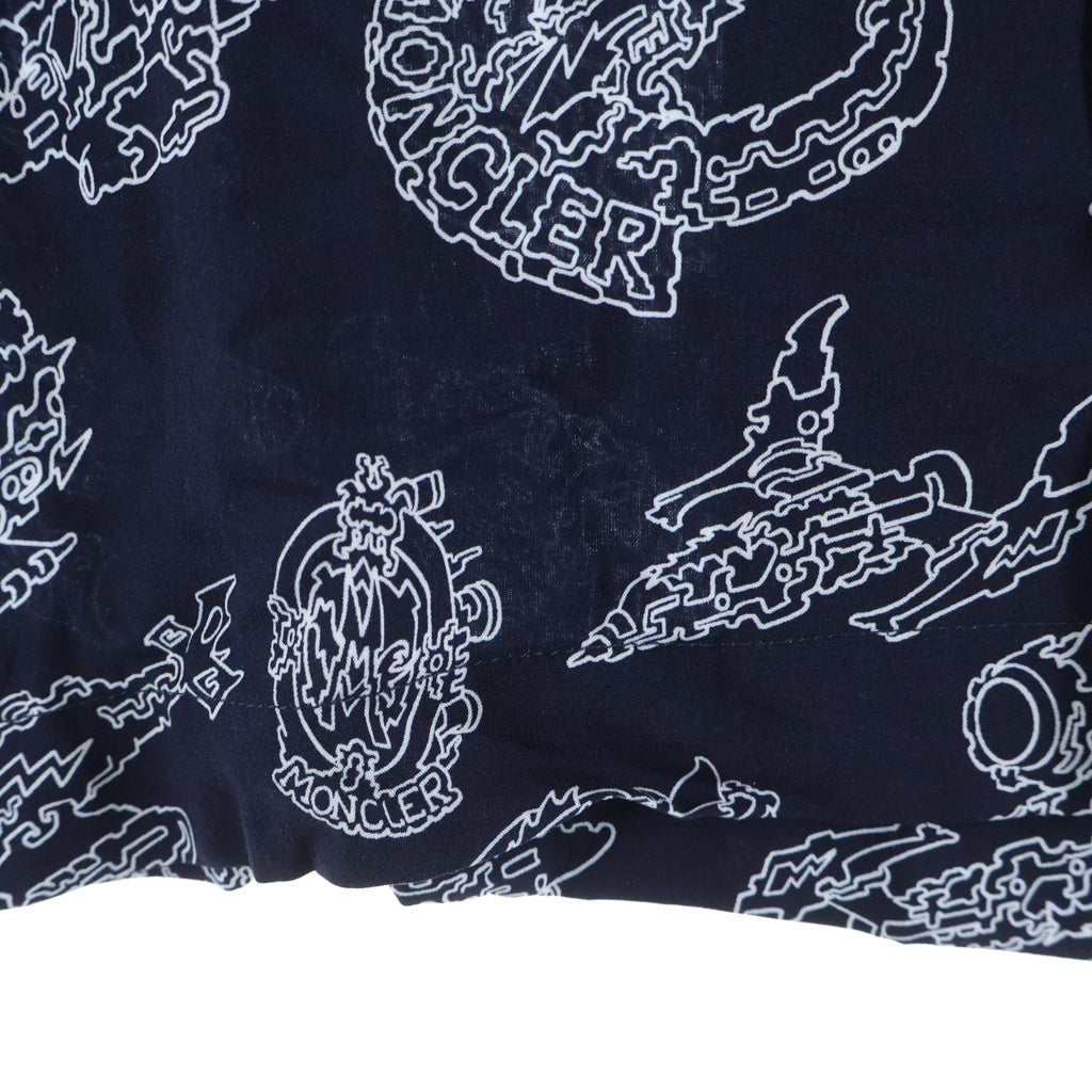 MONCLER(モンクレール) 23SS SPACE MONDUCK Short SLEEVE SHIRT レーヨン 半袖シャツ #XL ネイビー