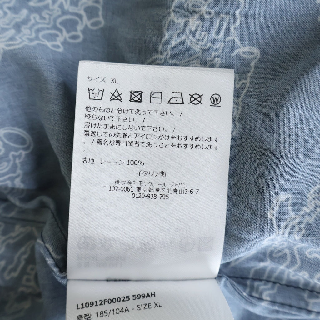 MONCLER(モンクレール) 23SS SPACE MONDUCK Short SLEEVE SHIRT レーヨン 半袖シャツ #XL ネイビー