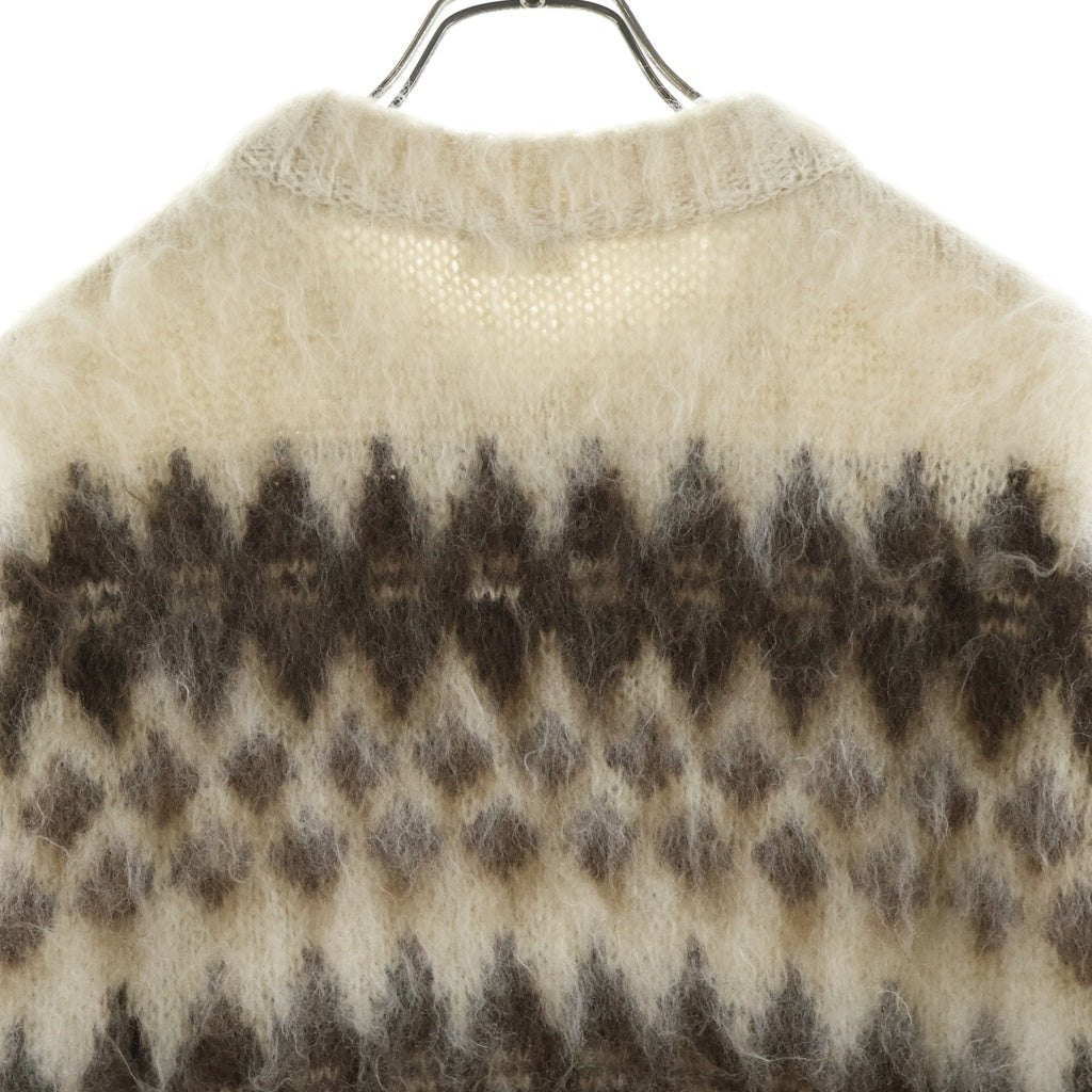 CELINE(セリーヌ) トリオンフ フェアアイル柄 モヘヤニット カシミヤ 長袖 セーター #S ブラウン RY03N0123.FYW7