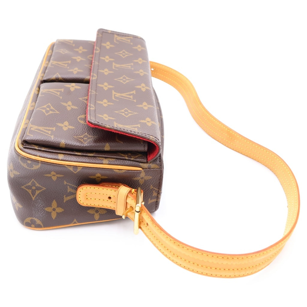 LOUIS VUITTON(ルイヴィトン) モノグラム ヴィバシテMM PVC レザー ハンドバッグ ショルダーバッグ ブラウン M51164 レディース