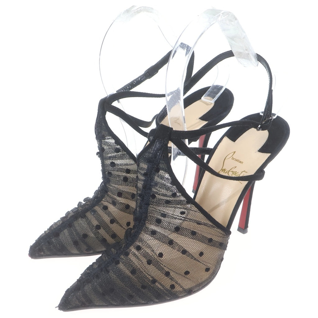 CHRISTIAN LOUBOUTIN(クリスチャンルブタン) シースルー ヒールパンプス ブラック ドット #38 レディース
