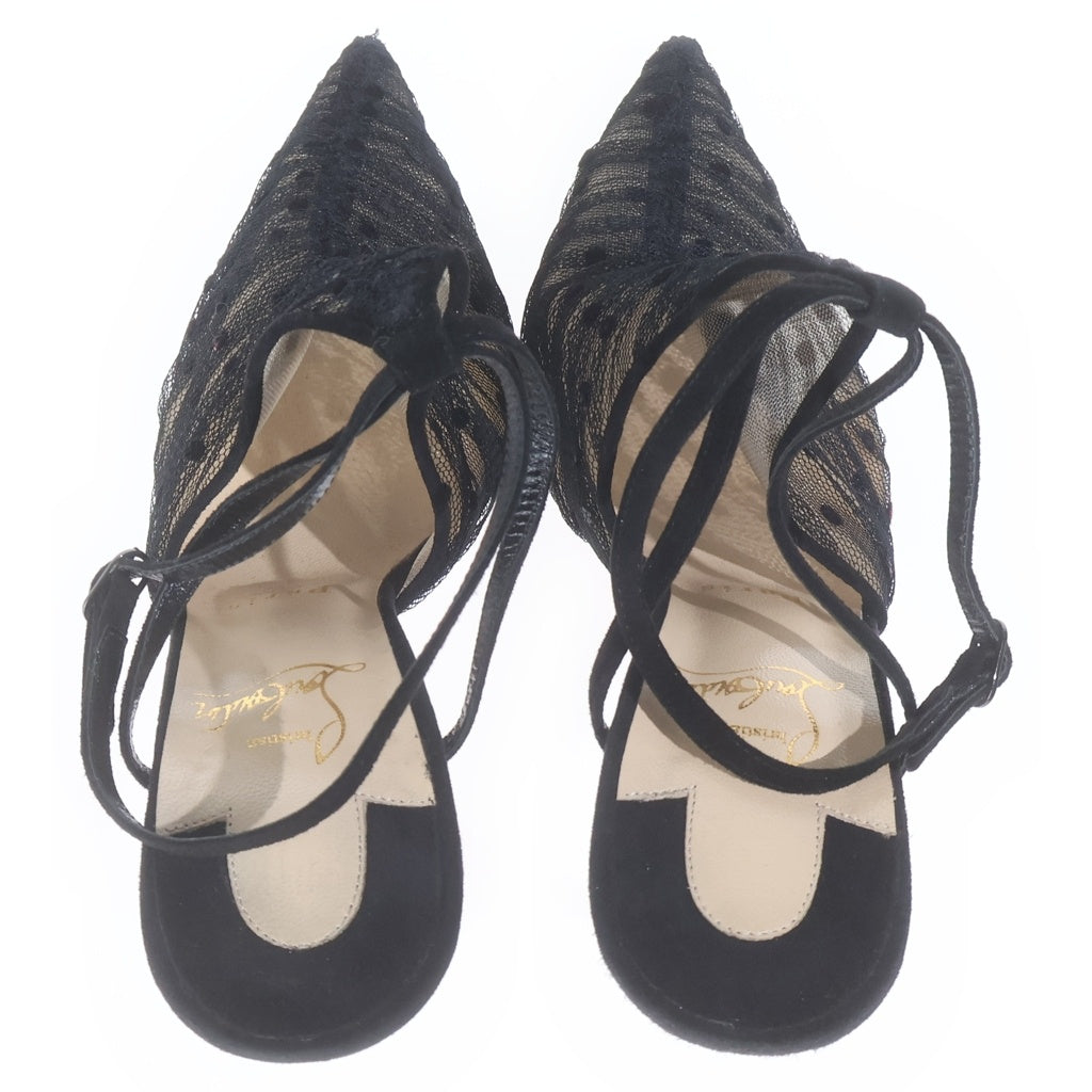 CHRISTIAN LOUBOUTIN(クリスチャンルブタン) シースルー ヒールパンプス ブラック ドット #38 レディース