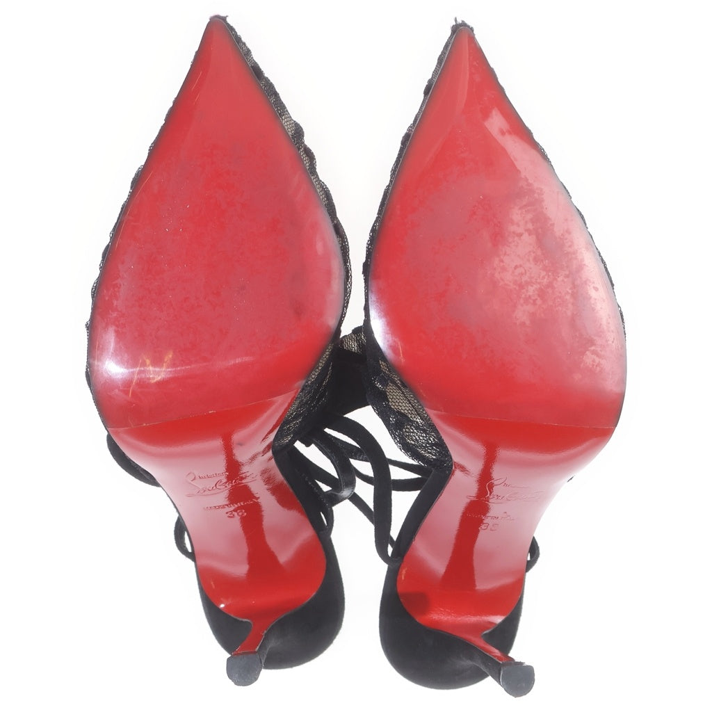 CHRISTIAN LOUBOUTIN(クリスチャンルブタン) シースルー ヒールパンプス ブラック ドット #38 レディース