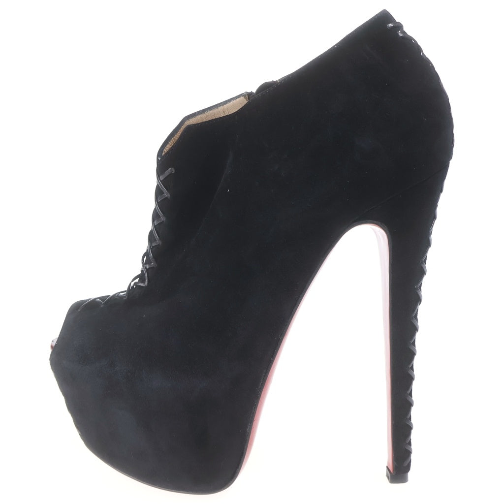 CHRISTIAN LOUBOUTIN(クリスチャンルブタン) スエードヒールパンプス ブラック #38 1/2 レディース