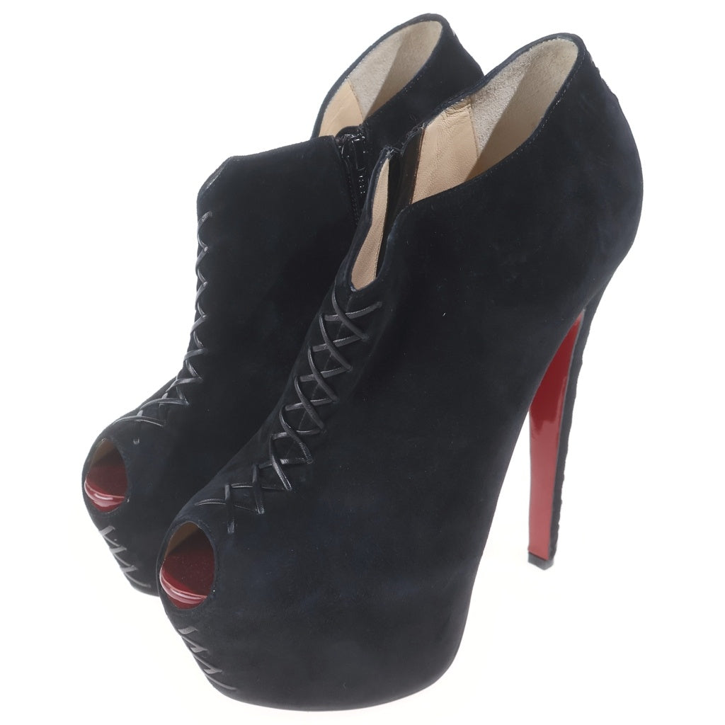 CHRISTIAN LOUBOUTIN(クリスチャンルブタン) スエードヒールパンプス ブラック #38 1/2 レディース